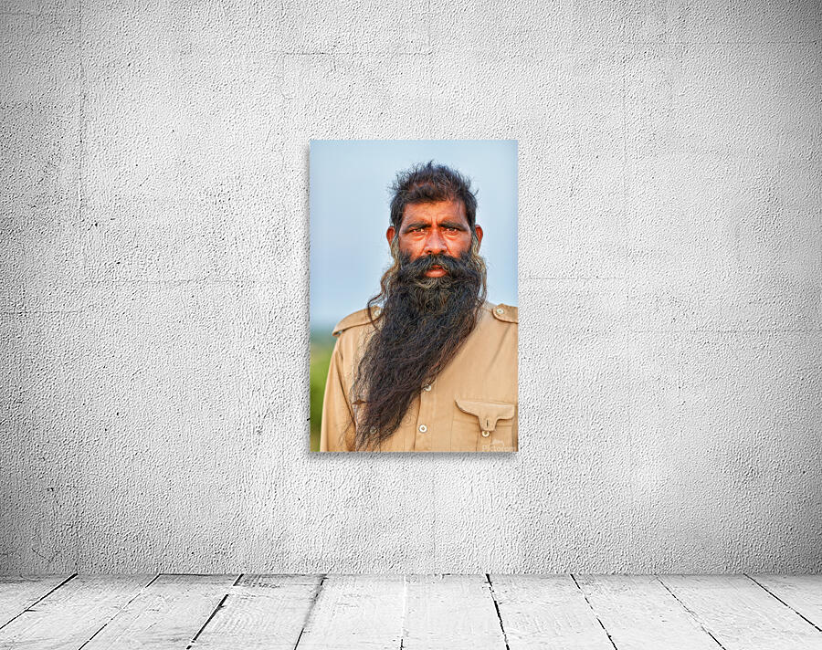Portrait of a bearded man in Khimsar Rajasthan India Wall Preview