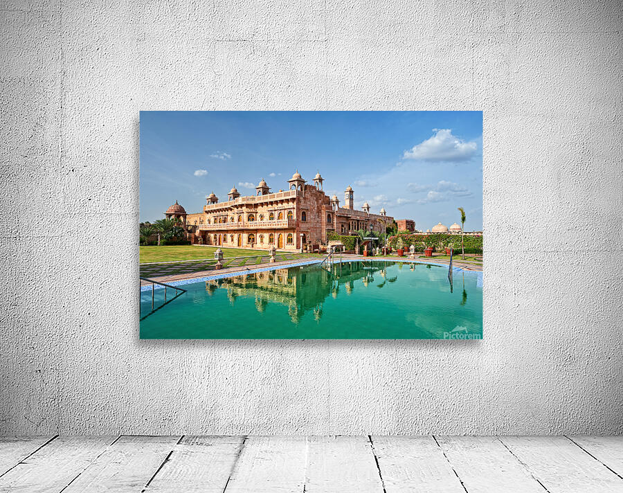 Exploring Khimsar Fort in Rajasthan India with a swimming pool n Wall Preview