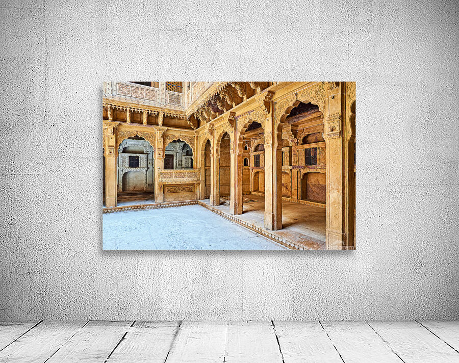Exploring a traditional haveli house in Jaisalmer Rajasthan Wall Preview