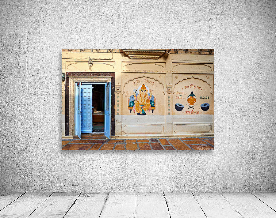 Decorated painted house in Jaisalmer Rajasthan shows local art Wall Preview
