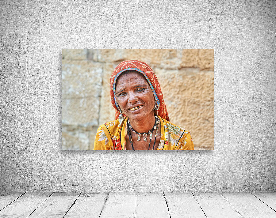 Portrait of a woman in Jaisalmer Rajasthan India Wall Preview