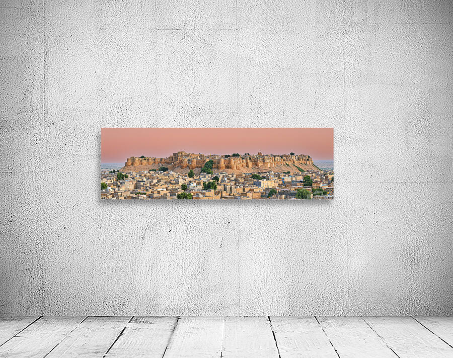 Cityscape of Jaisalmer during sunset in Rajasthan Wall Preview