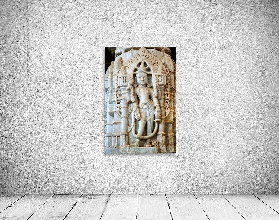 Carved statue inside Jain temples in Ranakpur Rajasthan Wall Preview
