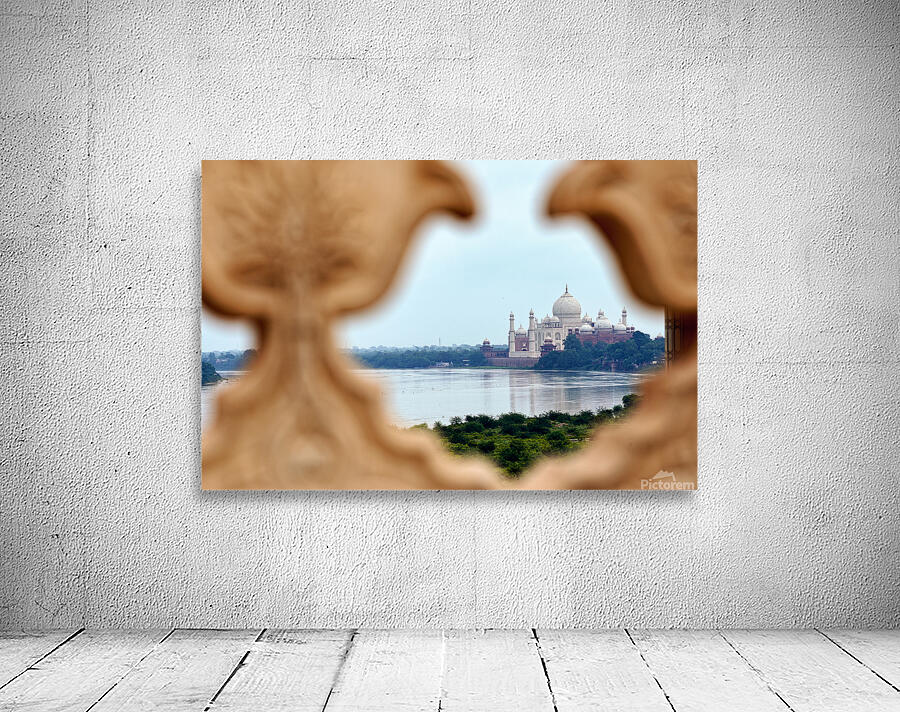 View of Taj Mahal Palace from a distance in Agra India Wall Preview