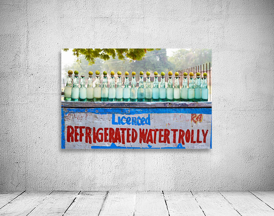 Selling refrigerated water bottles in Delhi India Wall Preview
