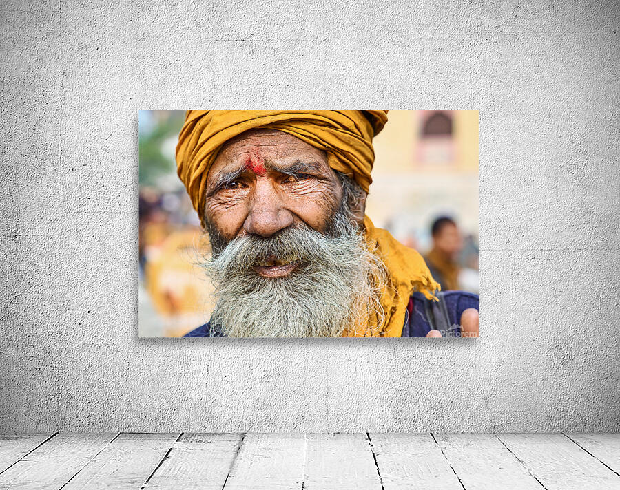 Portrait of a man in Orchha Madhya Pradesh India during the da Wall Preview
