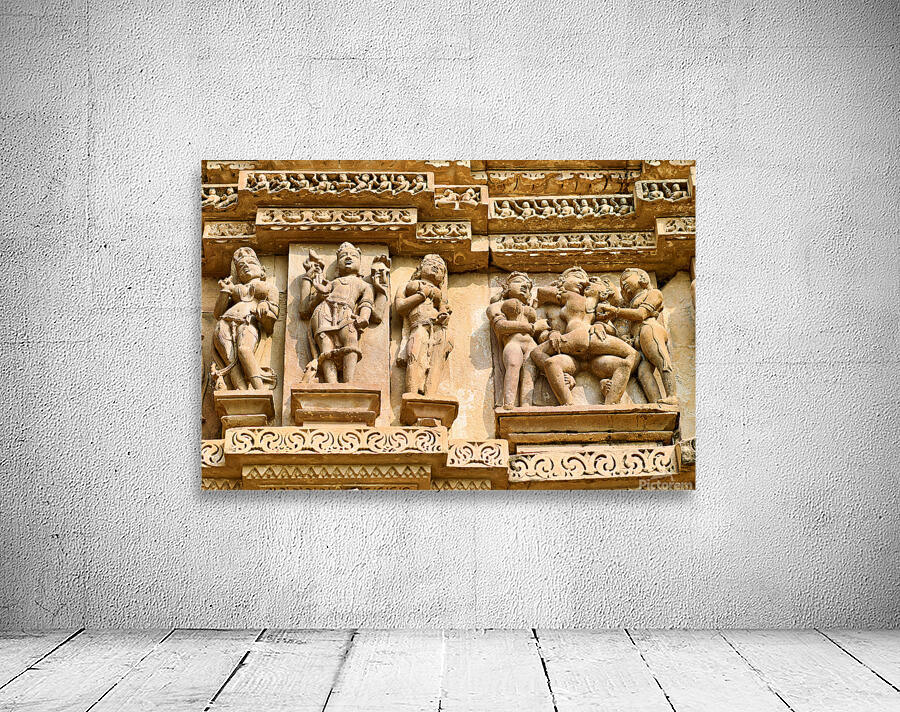 Sculptures of love at Khajuraho temples in Madhya Pradesh India Wall Preview