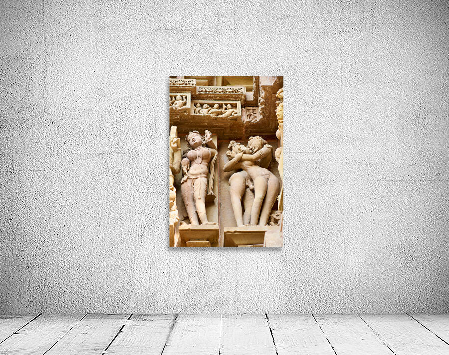 Exploring Hindu erotic art in Khajuraho temples in Madhya Prades Wall Preview