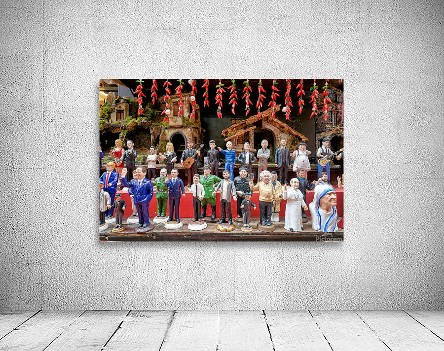 Nativity scene statues in Naples at Christmas Wall Preview