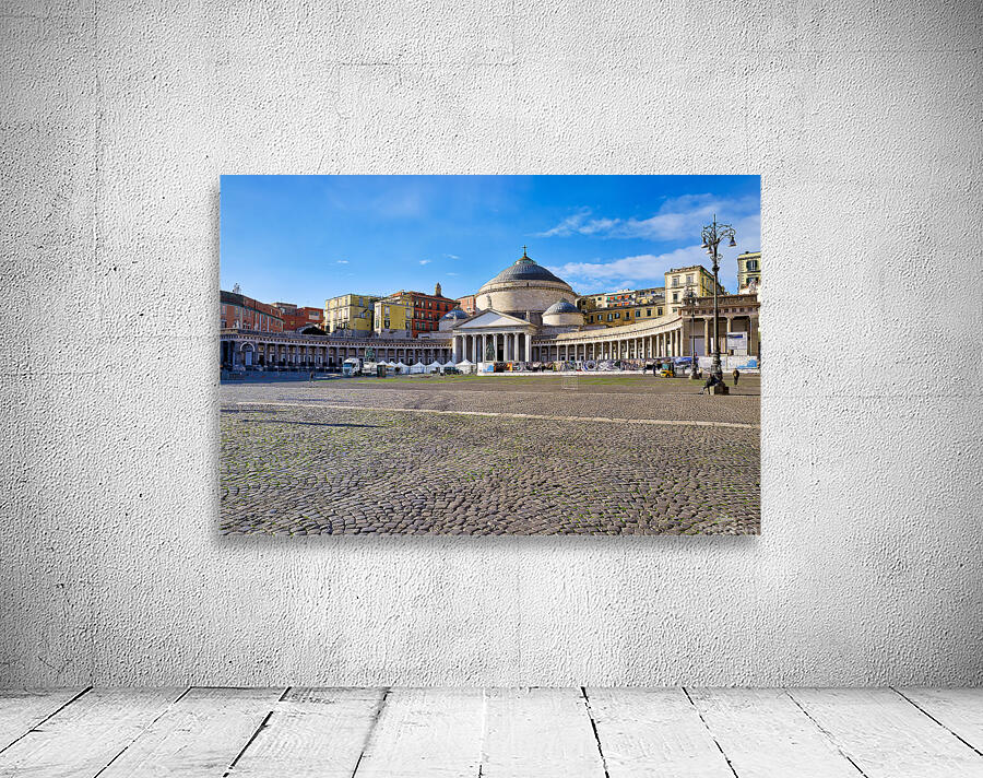 Piazza del Plebiscito in Naples shows a clear day with stone pav Wall Preview