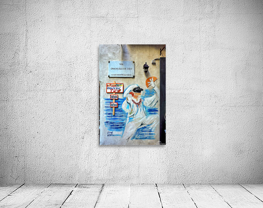 Street graffiti in Quartieri Spagnoli Naples showcases local cu Wall Preview