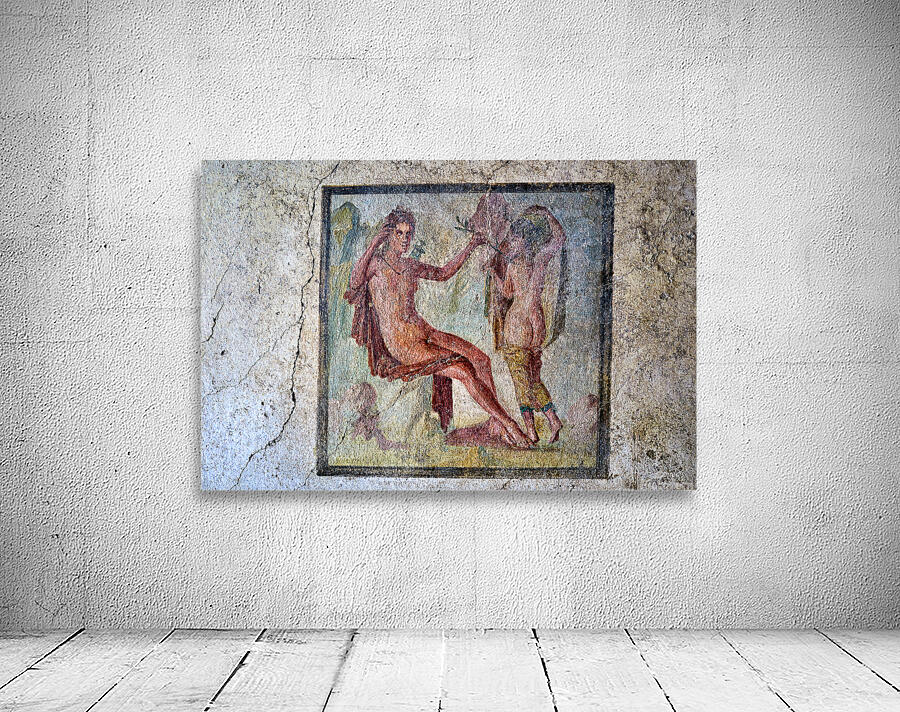 Pompeii mural showing figures in ancient Roman setting Wall Preview