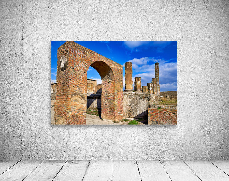 Ruins of ancient Pompeii in Naples Campania Italy under blue sky Wall Preview