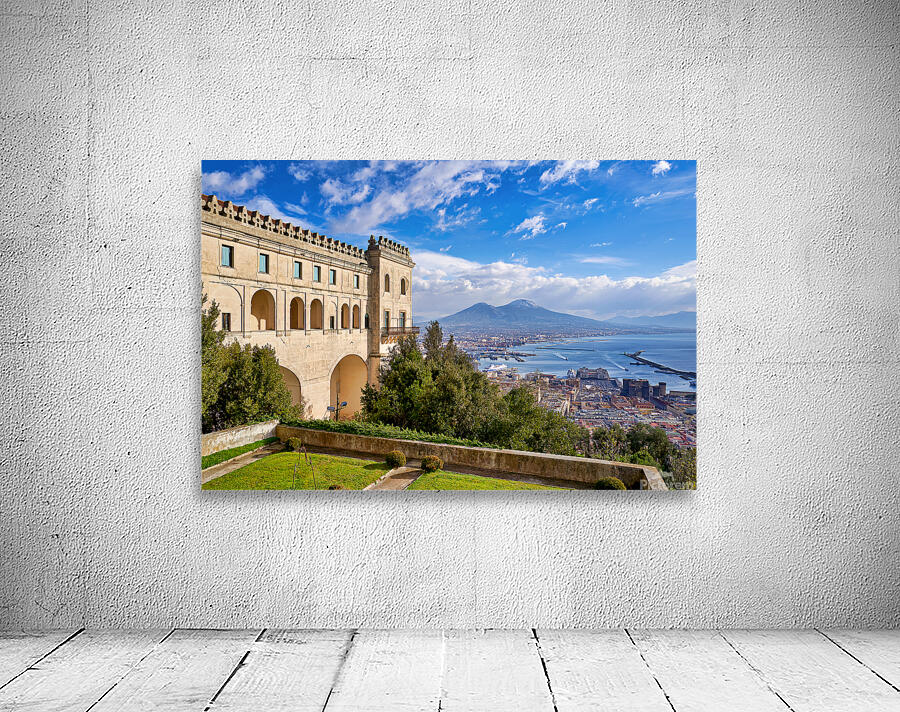 View of Naples and Mount Vesuvius from high ground in Campania Wall Preview