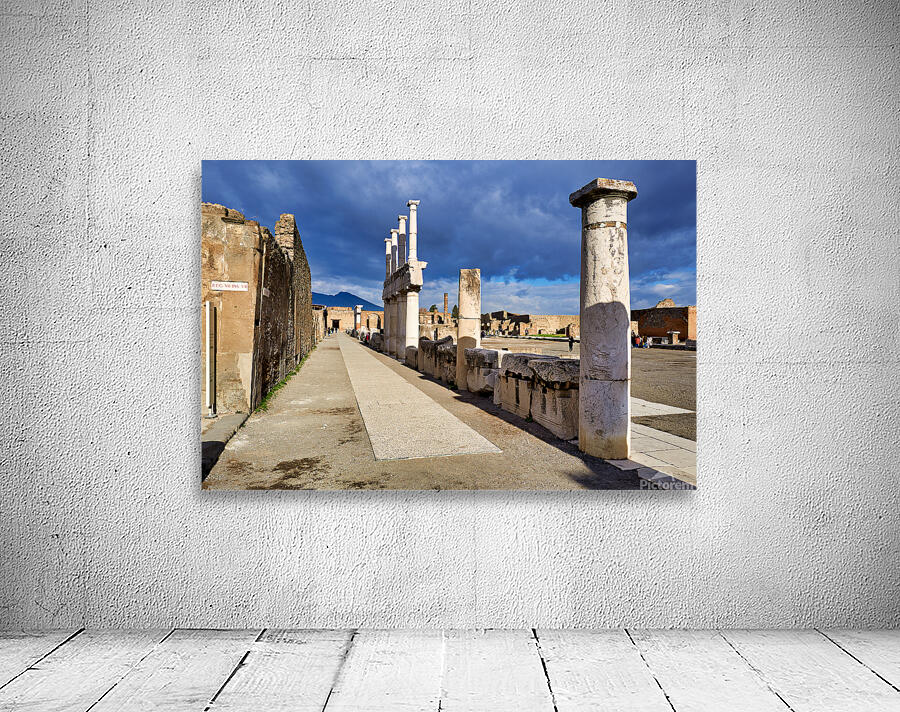Exploring Pompeii ruins in Campania Italy on a cloudy day Wall Preview