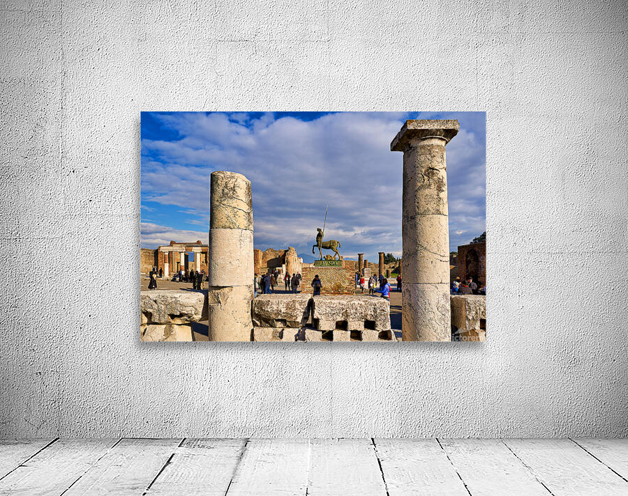 Visitors explore Pompeii ruins in Naples Campania Italy Wall Preview