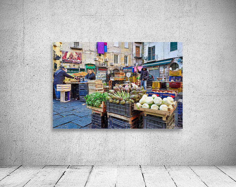 Greengrocer market scene in Pignasecca quarter Naples Italy Wall Preview