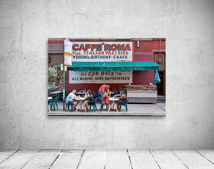 Visitors enjoy pastries at Caffe Roma in Little Italy New York Wall Preview