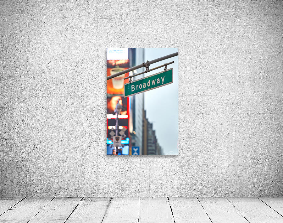 Broadway street sign in Manhattan New York City during the day Wall Room Mockup