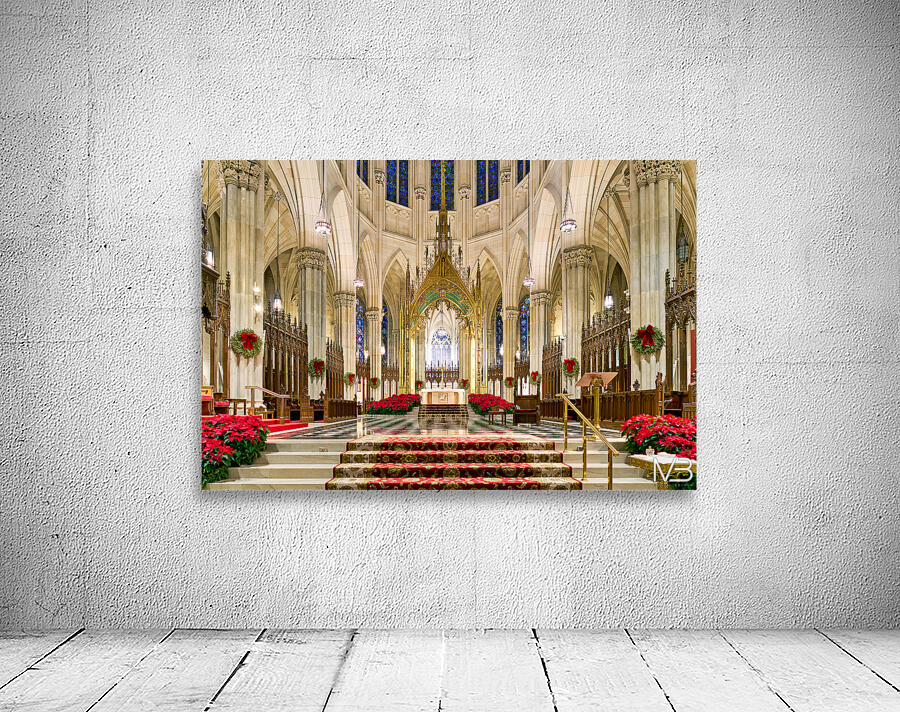 St. Patricks Cathedral interior in Manhattan during holiday sea Wall Preview