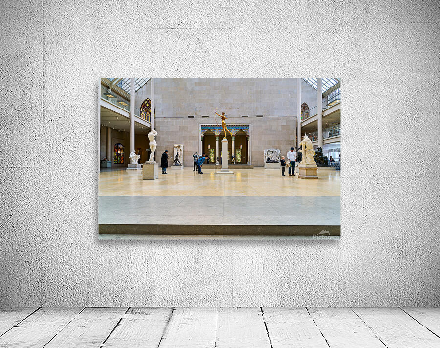 Visitors explore Engelhard Court at the Met in Manhattan Wall Preview