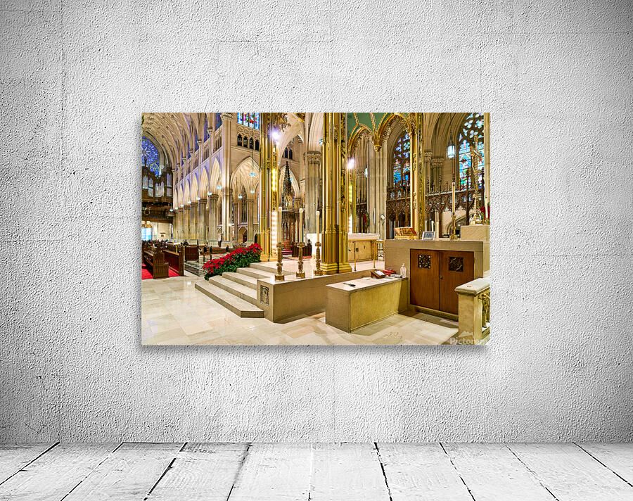 St. Patricks Cathedral interior in Manhattan during holiday sea Wall Preview