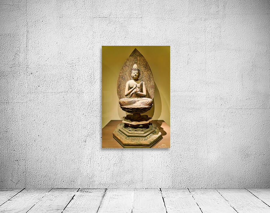 Sculpture of buddha in asian art gallery in metropolitan museum  Wall Preview