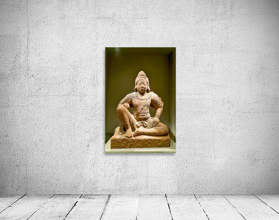Sculpture of a seated figure in the Asian Art Gallery in Manhatt Wall Preview