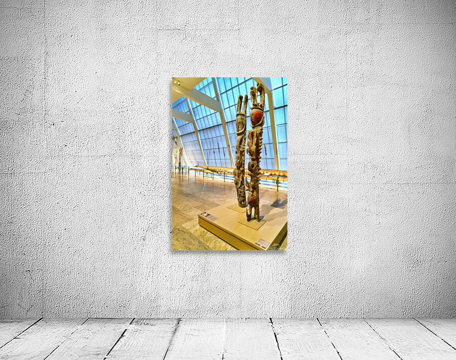 Oceanic Art display in Metropolitan Museum of Art with figures Wall Preview