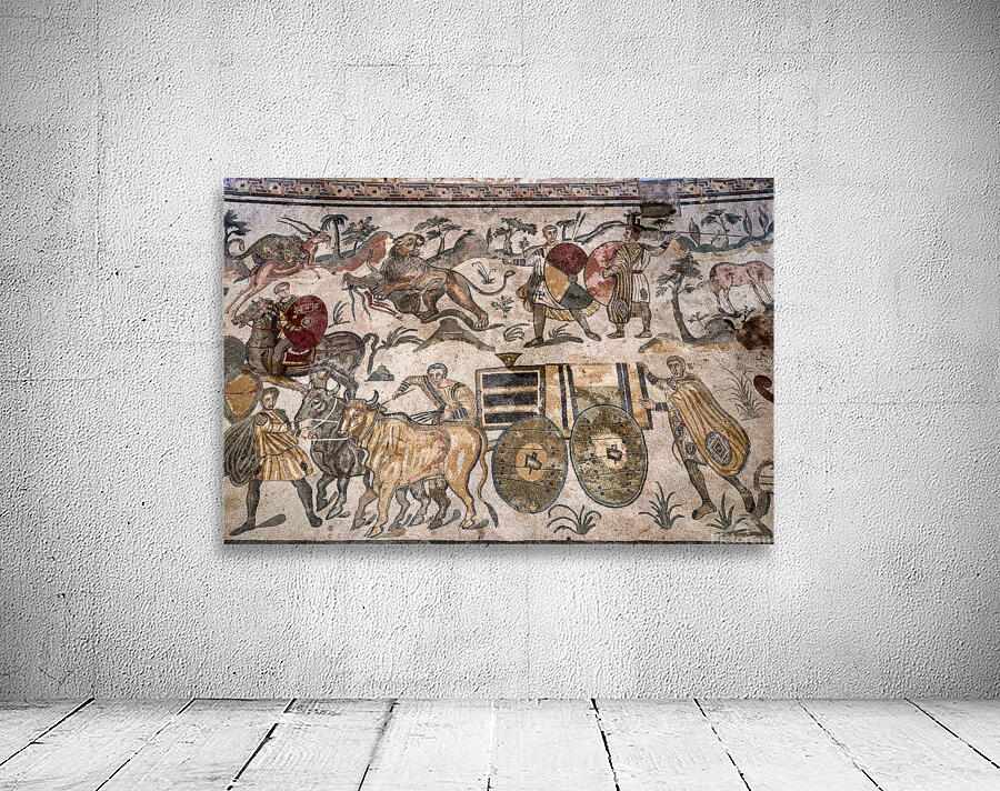 Mosaics of daily life at Villa Romana del Casale Sicily Wall Preview