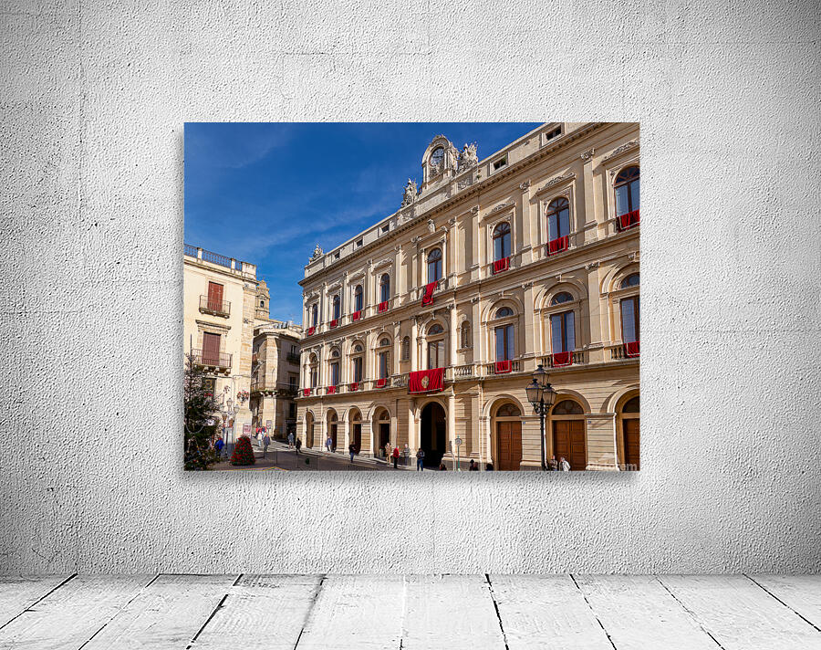 Visiting the town hall in caltagirone sicily italy Wall Preview