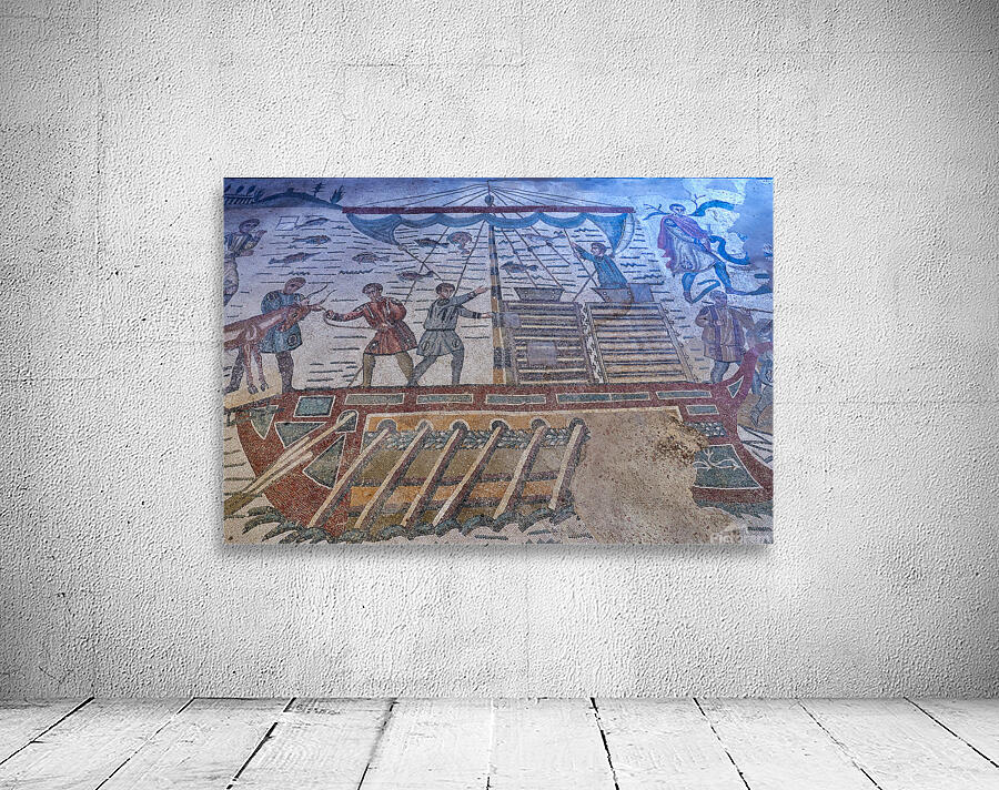 Mosaics show scenes of daily life at Villa Romana del Casale in  Wall Preview