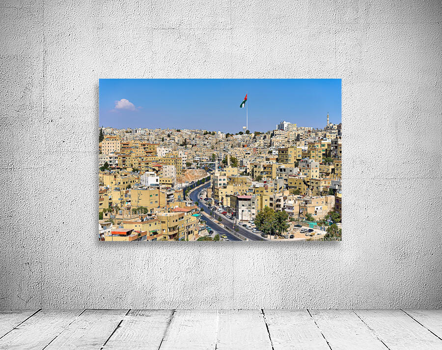 Cityscape view of Amman Jordan with buildings and roads Wall Preview