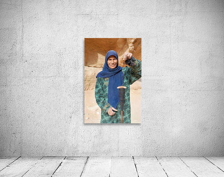 Portrait of an old woman at Little Petra in Jordan Wall Preview