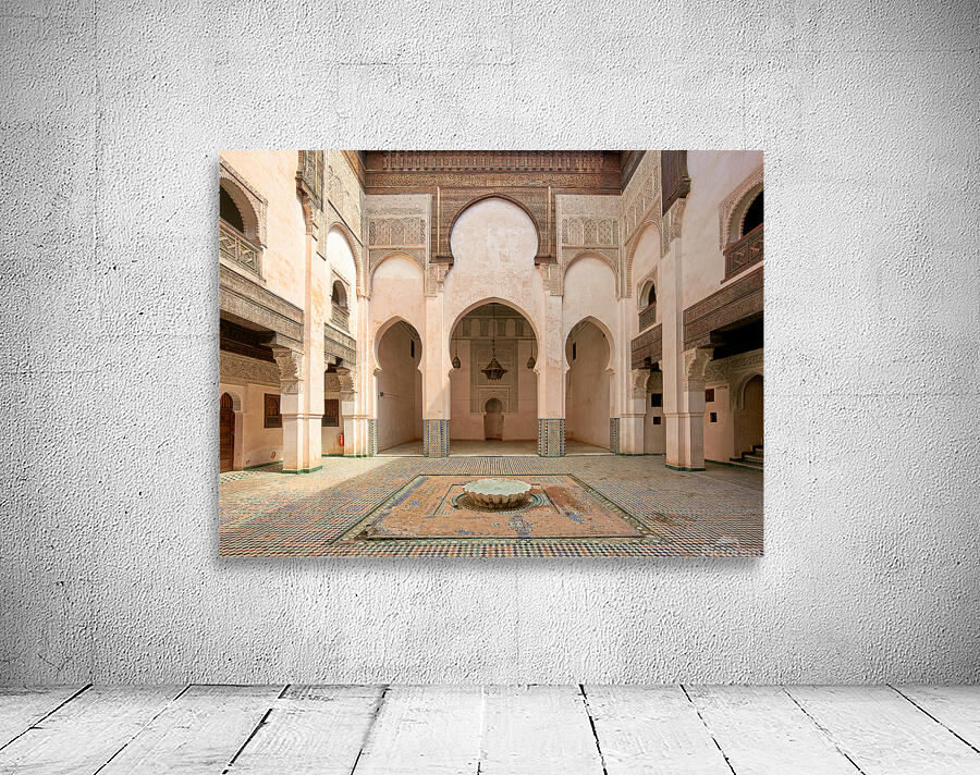 Exploring Al Attarine Madrasa in Fez Morocco during the day Wall Preview