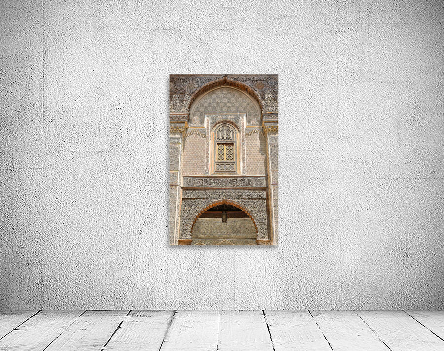 Detailed architecture at Al Attarine Madrasa in Fez Morocco Wall Preview
