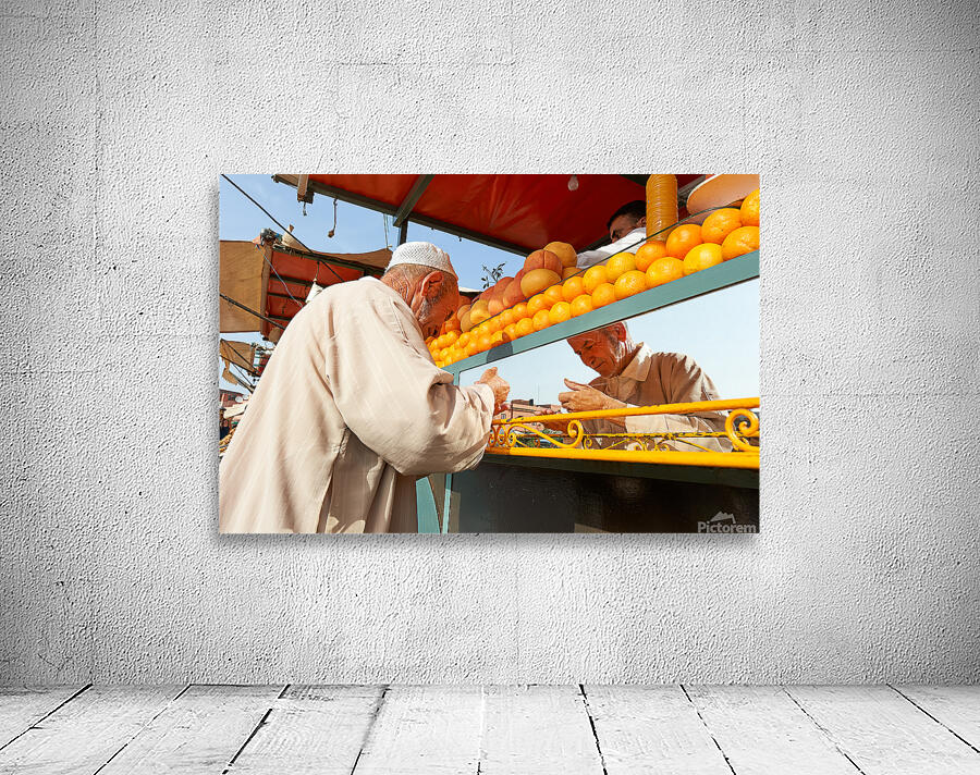 Fresh orange juice stall in Djema el Fnaa square in Marrakesh M Wall Preview