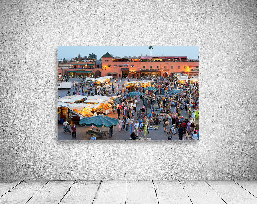 Sunset scene at Djema el Fna square in Marrakesh Morocco Wall Preview