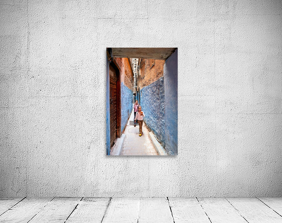 Children play in the alleys of the Medina in Fez Morocco Wall Preview