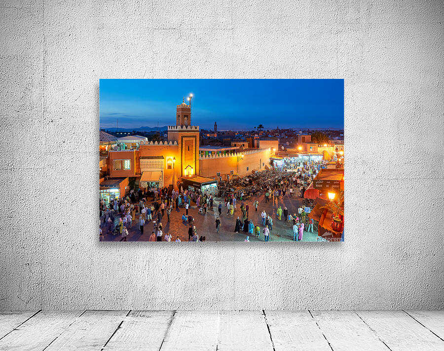 Sunset at Djema el Fna square in Marrakesh Morocco Wall Preview
