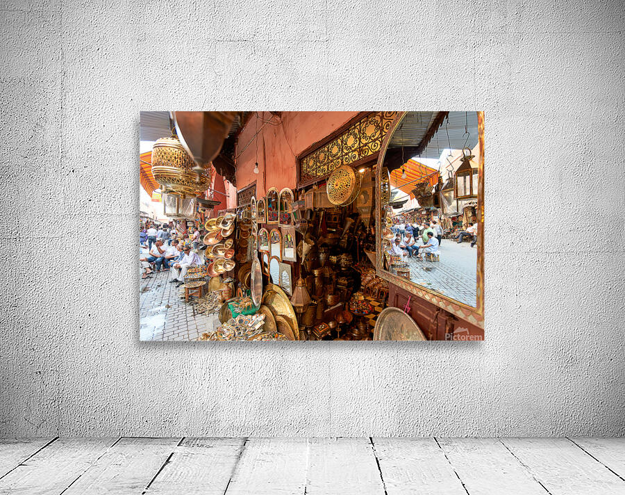 Exploring the souk in Marrakesh and the local crafts on display Wall Preview
