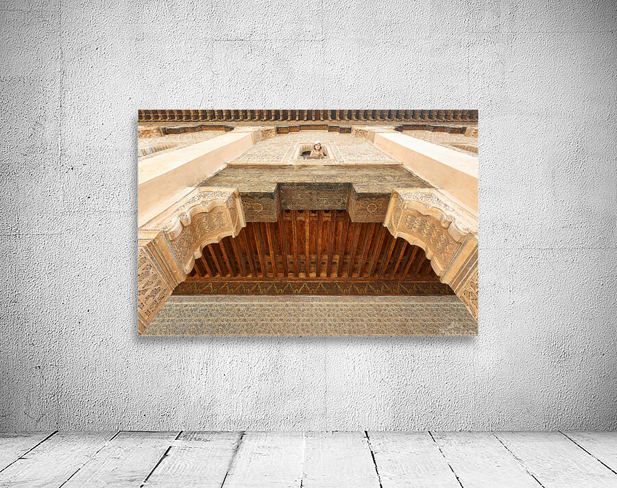 Child looks out from window of Madrasa Ben Youssef in Marrakesh Wall Preview
