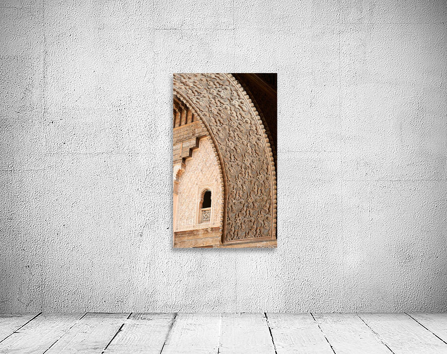 Madrasa Ben Youssef in Marrakesh shows detailed architectural de Wall Preview