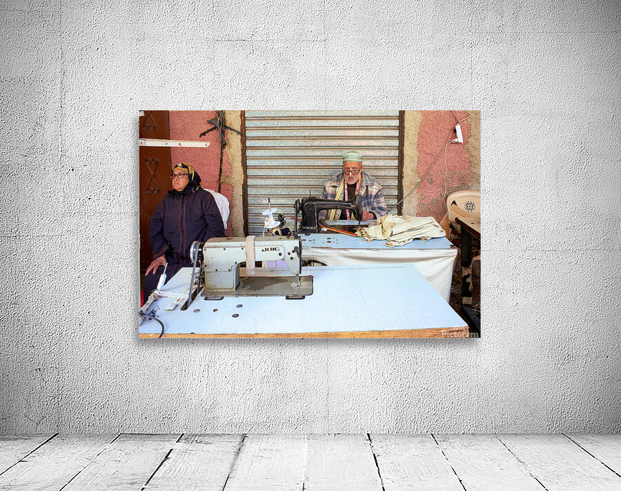 Tailor working in souk of Meknes Morocco Wall Preview