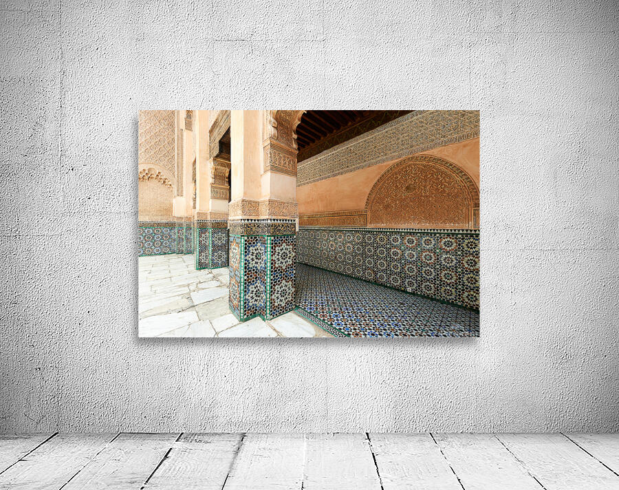 Discovering the architecture of Madrasa Ben Youssef in Marrakesh Wall Preview