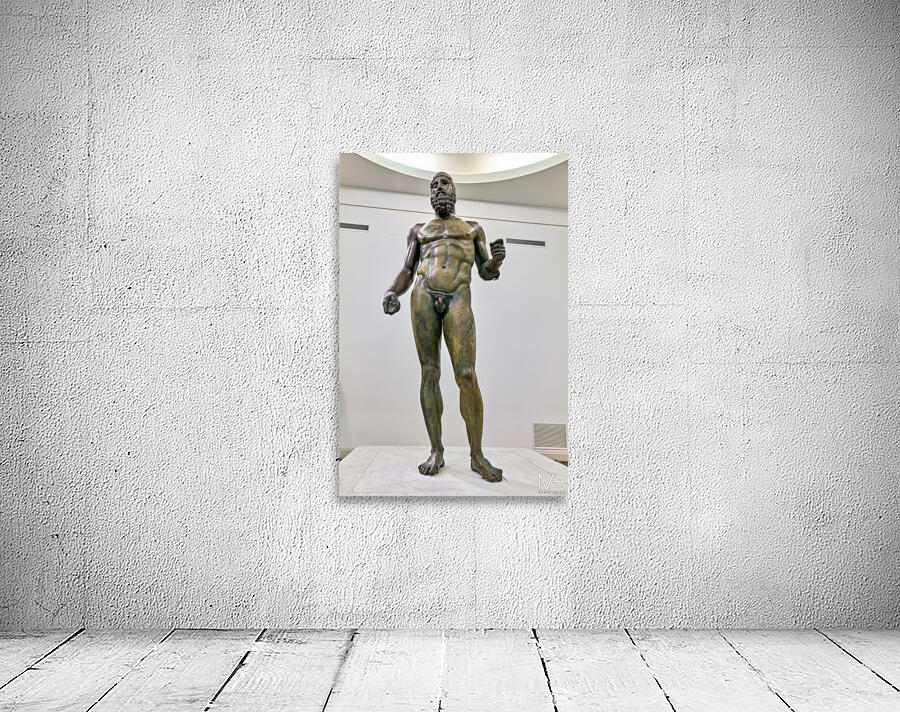 Riace Bronze statue B displayed in Reggio Calabria Museum Wall Preview