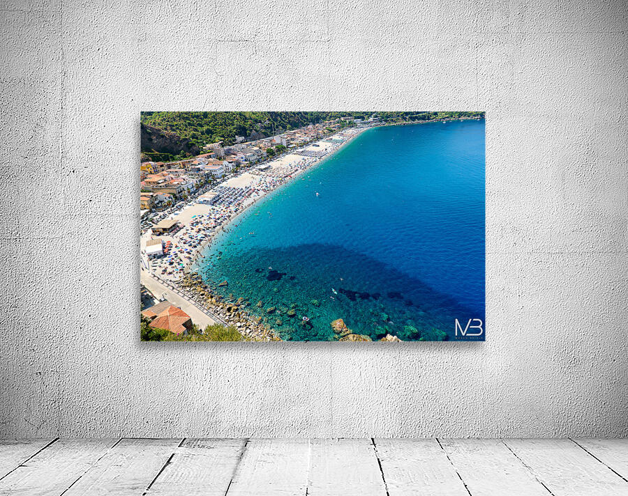 Leisure time at Marina Grande beach in Scilla Calabria Italy Wall Preview