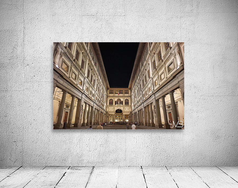 Museum visit at night at Museo degli Uffizi in Florence Italy Wall Preview
