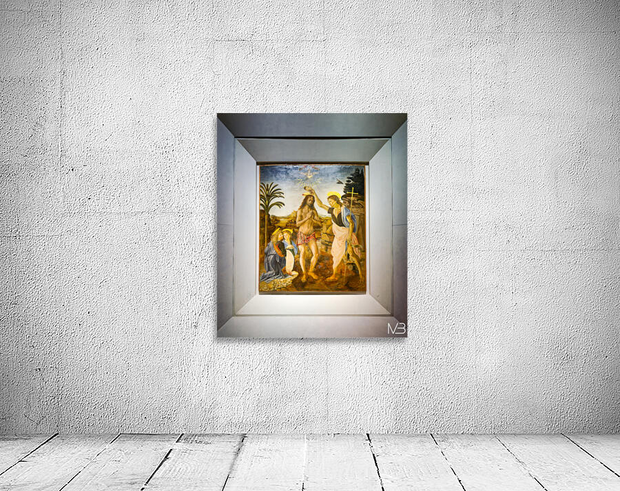Baptism of Christ by Leonardo da Vinci at Uffizi Gallery Florenc Wall Preview