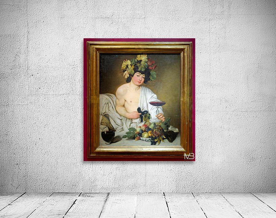 Artwork of bacchus by caravaggio in uffizi gallery florence Wall Preview